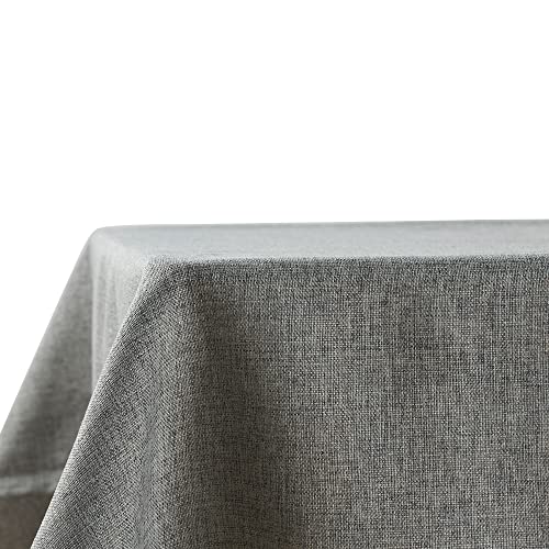 Decomira Tischdecke wasserabweisend Leinen-Optik - Fleckschutz, abwaschbar - Garten-Tischdecke Outdoor, Tischtuch Esstisch - Dunkelgrau - 130x280 cm von Decomira