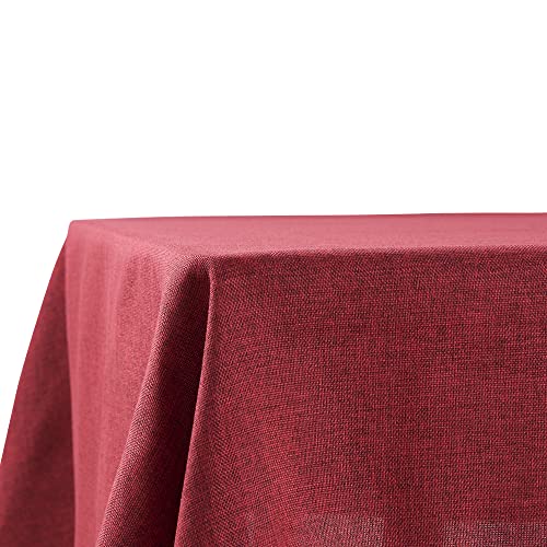 Decomira Tischdecke wasserabweisend Leinen-Optik - Fleckschutz, abwaschbar - Garten-Tischdecke Outdoor, Tischtuch Esstisch - Rot - 130x260 cm von Decomira