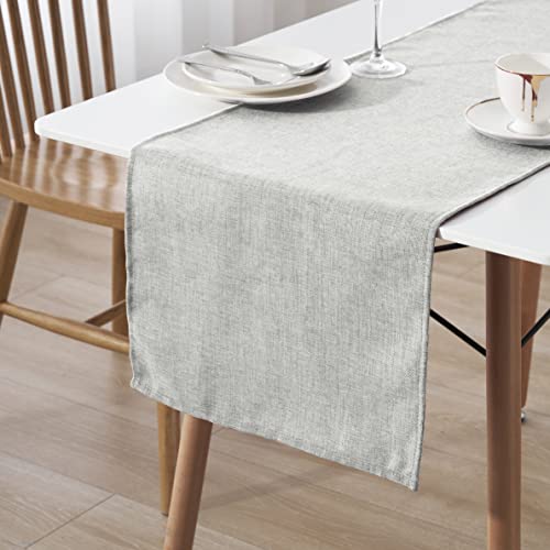 Decomira Tischläufer wasserabweisend Leinen-Optik - Fleckschutz, abwaschbar - Als Garten-Tischdecke Outdoor für Esstisch - Grau - 40x260 cm Decomira Tischläufer wasserabweisend Leinen-Optik - Fleckschutz, abwaschbar - Als Garten-Tischdecke Outdoor für Esstisch - Grau - 40x260 cm von Decomira