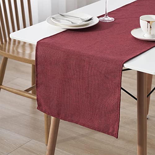 Decomira Tischläufer wasserabweisend Leinen-Optik - Fleckschutz, abwaschbar - Als Garten-Tischdecke Outdoor für Esstisch - Rot - 40x300 cm Decomira Tischläufer wasserabweisend Leinen-Optik - Fleckschutz, abwaschbar - Als Garten-Tischdecke Outdoor für Esstisch - Rot - 40x300 cm von Decomira