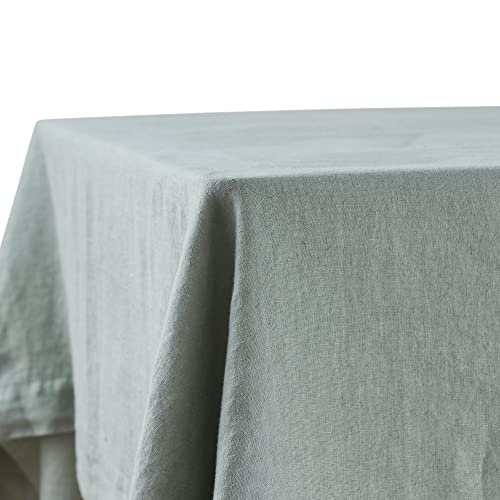 Tischdecke Leinen | Leinen-Tisch-Decke aus 100% Leinen-Stoff | Tischtuch Boho Tisch-Deko modern für Esstisch | Mint Grün 140x220 cm von Decomira