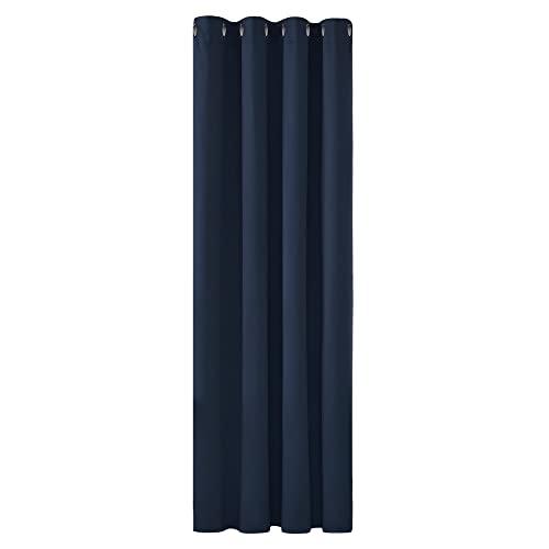 Deconovo Abdunklungsvorhang Lärmschutzvorhang Blickdichte Vorhänge Dicke Thermogardine Kälteschutz warm Hitzeschutz, 160x132 cm(HöhexBreite), Dunkelblau, 1 Stück von Deconovo