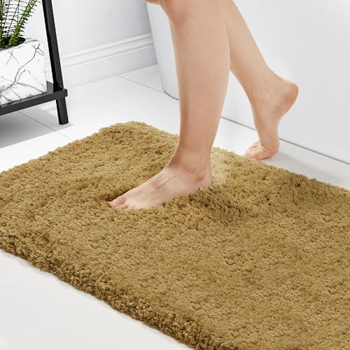 Deconovo Badematte rutschfest Flauschige Duschvorleger Mikrofaser Badteppich Badvorleger rutschfest waschbar Wasserabsorbierend Badezimmerteppich für Dusche Wohnzimmer, 40x60 cm, Taupe, 1 Stück von Deconovo