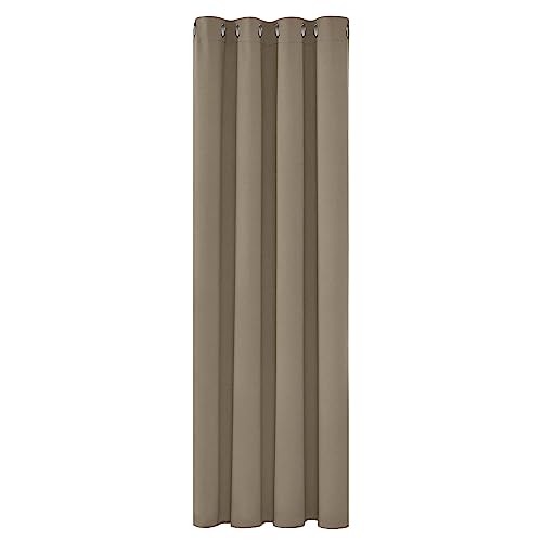 Deconovo Blickdicht Gardinen mit Ösen für Schlafzimmer Thermogardinen Vorhang Blickdicht, 175x140cm (HöhexBreite), Taupe, 1 Stück von Deconovo