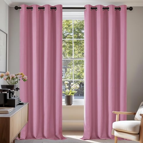 Deconovo Blickdicht Verdunkelungsvorhang Ösen Gardinen Thermovorhang Kälteschutz Thermo gegen Kälte Thermogardine Hitzeschutz, 290x140 cm(HöhexBreite), Rosa, 2er Set Deconovo Blickdicht Verdunkelungsvorhang Ösen Gardinen Thermovorhang Kälteschutz Thermo gegen Kälte Thermogardine Hitzeschutz, 290x140 cm(HöhexBreite), Rosa, 2er Set von Deconovo