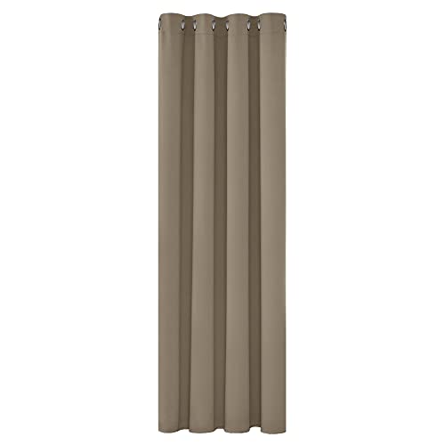 Deconovo Blickdichte Gardinen Vorhang Blickdicht Ösenvorhang Blickdicht Thermovorhang Kälteschutz Thermo gegen Kälte Thermogardine Hitzeschutz, 290x140 cm(HöhexBreite), Taupe, 1 Stück von Deconovo