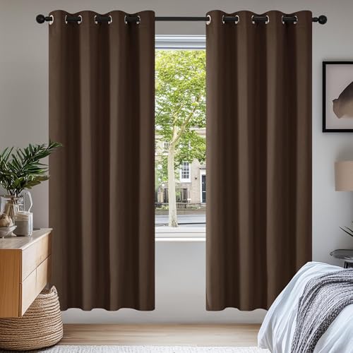Deconovo Blickdichte Dicke Gardinen Vorhang Blickdicht Ösenvorhang Vorhänge Wohnzimmer gegen Kälte, 175x140cm(HöhexBreite), Braun, 2er Set Deconovo Blickdichte Dicke Gardinen Vorhang Blickdicht Ösenvorhang Vorhänge Wohnzimmer gegen Kälte, 175x140cm(HöhexBreite), Braun, 2er Set von Deconovo