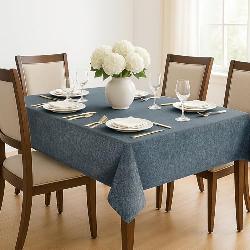 Deconovo Tischdecke Abwaschbar Esszimmer Tischwäsche Wasserabweisende Küchentischdecke Lotuseffekt Tischtuch für Esstisch Küche Tischschutz Gartentischdecke Garten, 220x130 cm, Schwarzgrün, 1 Stück von Deconovo