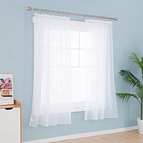 Deconovo Gardinen mit Kräuselband Transparent Vorhänge für Schiene Wohnzimmer Kinderzimmer, 183x140 cm(HöhexBreite), Weiß, 2er Set Deconovo Gardinen mit Kräuselband Transparent Vorhänge für Schiene Wohnzimmer Kinderzimmer, 183x140 cm(HöhexBreite), Weiß, 2er Set von Deconovo