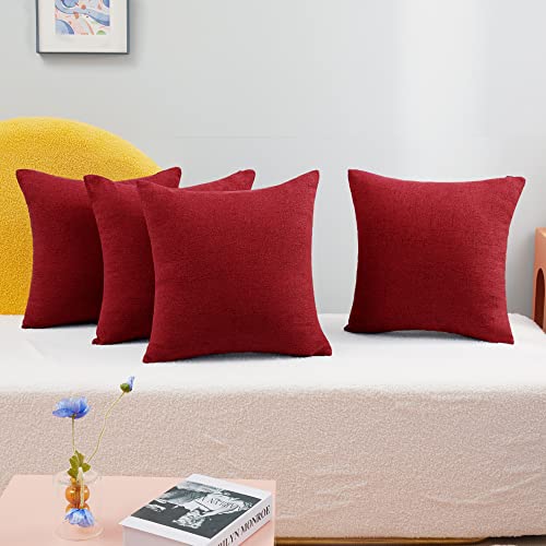 Deconovo Kissenbezug Kopfkissenbezug Leinen Kiessehülle Kissenbezüge, 50x50 cm, Rot, 4er Set Deconovo Kissenbezug Kopfkissenbezug Leinen Kiessehülle Kissenbezüge, 50x50 cm, Rot, 4er Set von Deconovo