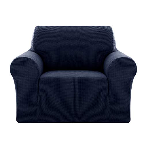 Deconovo Sesselbezug für 1-Sitzer, Jacquard, Blau, bequemer Sesselbezug, Wohnzimmer, Dekoration von Sesseln im Wohnzimmer von Deconovo