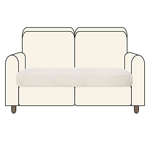 Deconovo Sofabezug Sitzkissenbezug modern Stretch Wohnzimmer Sofasitzbezug dick Möbelschutz, 2-Sitzer(114 * 55 * 20cm), Weiß von Deconovo