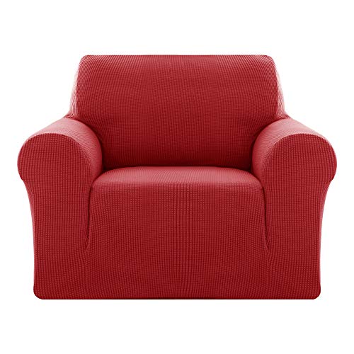 Deconovo Sofabezug Sofa Überzug Sofaüberwurf Sofa Cover Sesselbezug Sofahusse Sofa Abdeckung Super Elastisch Stretch Jacquard, 1-Sitzer(80-120cm), Rot von Deconovo