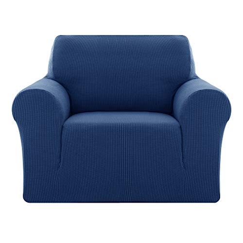 Deconovo Sofabezug Sofa Überzug Sofaüberwurf Sofa Cover Sesselbezug Sofahusse Sofa Abdeckung Super Elastisch Stretch Jacquard, 1-Sitzer(80-120cm), Blau von Deconovo