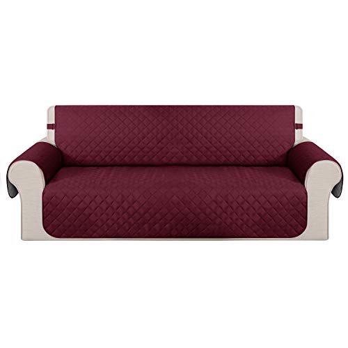 Deconovo Sofahusse Sofabezug Sofaüberwurf Sesselbezug Couch husse, 3-Sitzer, Burgund von Deconovo