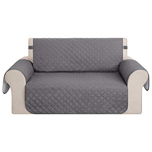 Deconovo Sofahusse Sofaüberwurf Sofabezug Couch husse, 2-Sitzer, Hellgrau von Deconovo