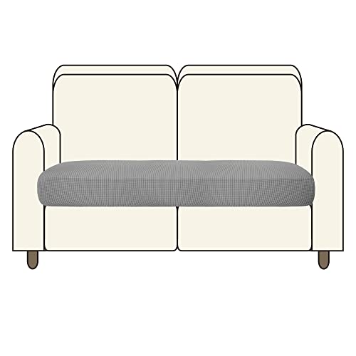 Deconovo Sofasitzbezug Sitzkissenbezug modern Stretch Sofabezug Wohnzimmer dick Möbelschutz, 2-Sitzer(114 * 55 * 20cm), Hellgrau von Deconovo