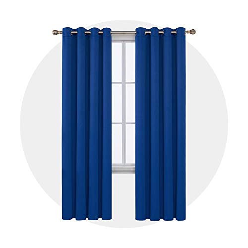 Deconovo Thermo-Vorhänge für Fenster, Blickdicht, für Kinderzimmer, 132 x 213,4 cm, Königsblau von Deconovo