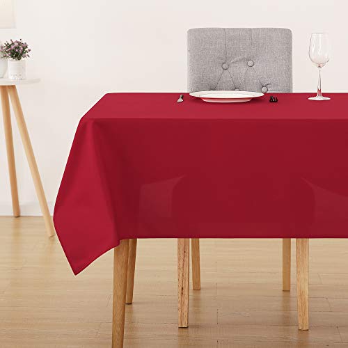 Deconovo Tischdecke Tischdecke Wasserabweisend Tischwäsche Lotuseffekt Tischtuch Tischdeko, 137x200 cm, Rot, 1 Stück von Deconovo