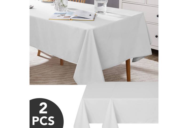 Deconovo Tischdecke Wasserabweisend Tischwäsche Abwaschbar Tischtücher Pflegeleicht (2er Set, Rechteckige Tischdecken), Lotuseffekt fleckabweisend rechteckige Tischdecken fleckabweisend von Deconovo