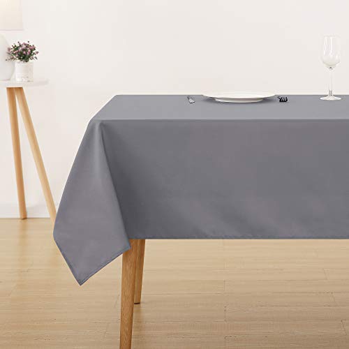 Deconovo Tischdecke Wasserabweisend Tischwäsche Lotuseffekt Tischtuch 240x150 cm Grau von Deconovo