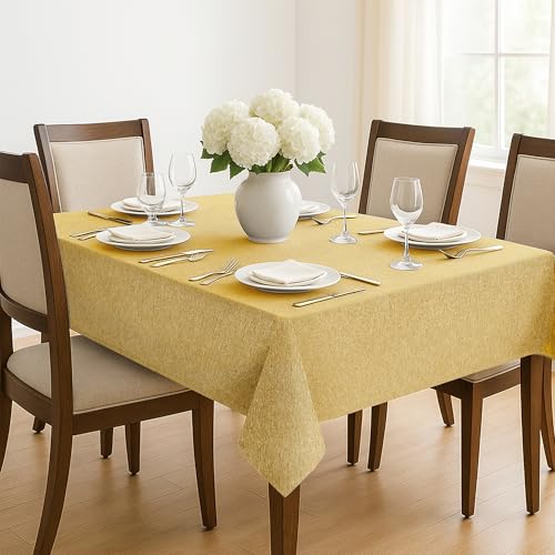 Deconovo Tischdecke Abwaschbar Lotuseffekt Tischwäsche Wasserabweisende Esszimmer Küchentischdecke Tischtuch für Esstisch Küche Garten Tischdecken Wohnzimmer Tischschutz, 130x130 cm, Gelb, 1 Stück Deconovo Tischdecke Abwaschbar Lotuseffekt Tischwäsche Wasserabweisende Esszimmer Küchentischdecke Tischtuch für Esstisch Küche Garten Tischdecken Wohnzimmer Tischschutz, 130x130 cm, Gelb, 1 Stück von Deconovo