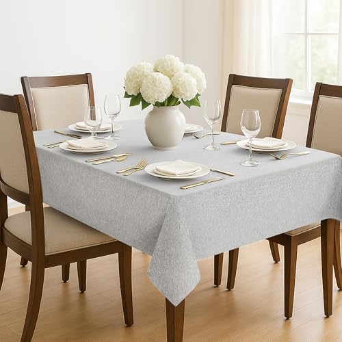 Deconovo Tischdecke Abwaschbar Lotuseffekt Tischwäsche Wasserabweisende Esszimmer Küchentischdecke Tischtuch für Esstisch Küche Garten Tischdecken Wohnzimmer Tischschutz, 130x130 cm, Hellgrau, 1 Stück Deconovo Tischdecke Abwaschbar Lotuseffekt Tischwäsche Wasserabweisende Esszimmer Küchentischdecke Tischtuch für Esstisch Küche Garten Tischdecken Wohnzimmer Tischschutz, 130x130 cm, Hellgrau, 1 Stück von Deconovo