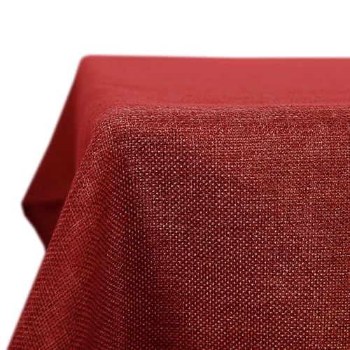 Deconovo Tischwäsche Tischdecken Wasserabweisend Tischdecke Lotuseffekt Tischtuch Leinenoptik 130x130 cm, Rot, 1 Stück Deconovo Tischwäsche Tischdecken Wasserabweisend Tischdecke Lotuseffekt Tischtuch Leinenoptik 130x130 cm, Rot, 1 Stück von Deconovo