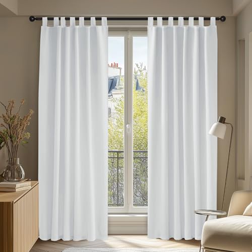Deconovo Gardinen Verdunkelungsgardinen Vorhänge Verdunkelungsvorhang Thermo Vorhang Blickdicht Schlaufen Fensterdeko, 175x140 cm(HöhexBreite), Silber Grau, 2er Set von Deconovo