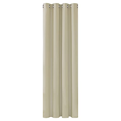 Deconovo Verdunkelungsvorhang Ösen Gardinen Wohnzimmer Vorhang Blickdicht, 138x132 cm(HöhexBreite), Beige, 1 Stück von Deconovo