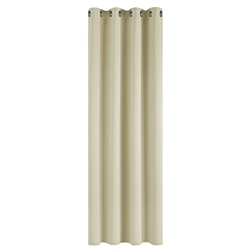 Deconovo Verdunkelungsvorhang Gardine Wohnzimmer Thermogardine Ösen Dicke Thermogardine Kälteschutz warm Hitzeschutz, 280x140 cm(HöhexBreite), Beige, 1 Stück von Deconovo