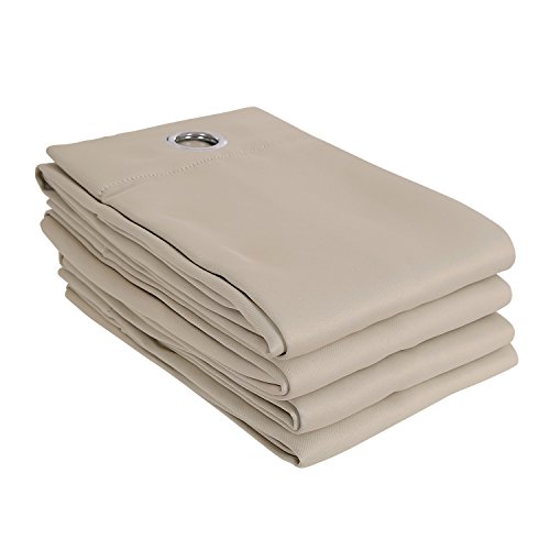 Deconovo Verdunkelungsvorhang Gardine Wohnzimmer Thermogardine Kälteschutz Ösen, 260x140 cm(HöhexBreite), Beige, 4er Set von Deconovo