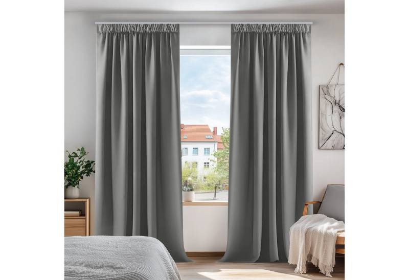 Deconovo Verdunkelungsvorhang Gardinen mit Kräuselband Blickdicht Vorhänge Wohnzimmer 2er Set, Vorhang Verdunkelung Vorhänge Kälteschutz Schlafzimmer Thermovorhang von Deconovo