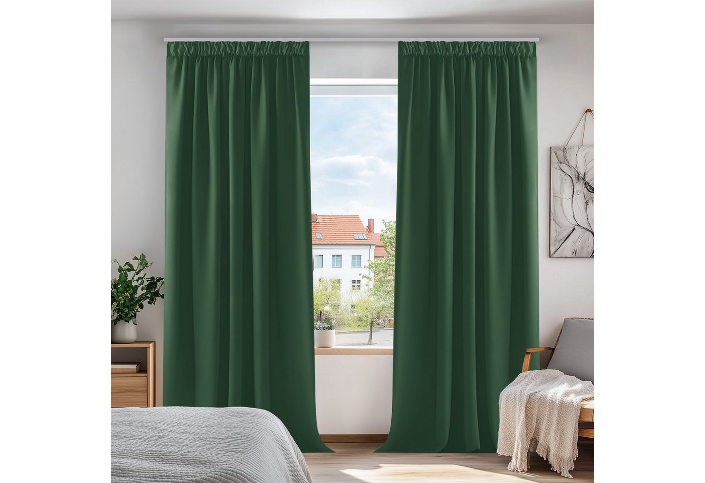 Deconovo Verdunkelungsvorhang Gardinen mit Kräuselband Blickdicht Vorhänge Wohnzimmer 2er Set, Vorhang Verdunkelung Vorhänge Kälteschutz Schlafzimmer Thermovorhang von Deconovo