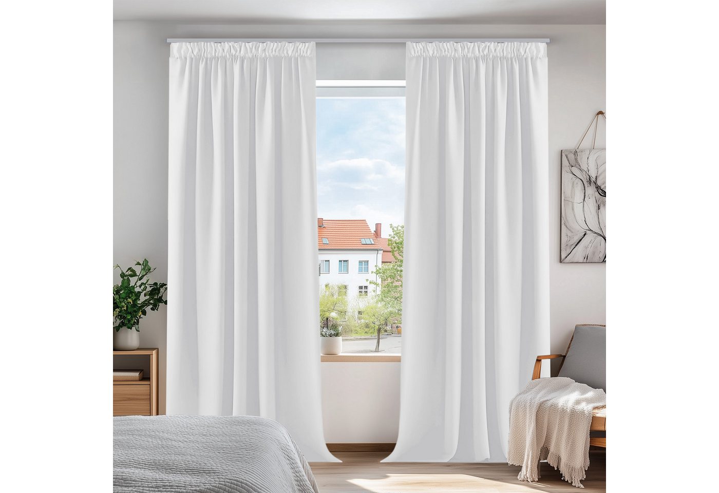 Deconovo Verdunkelungsvorhang Gardinen mit Kräuselband Blickdicht Vorhänge Wohnzimmer 2er Set, Vorhang Verdunkelung Vorhänge Kälteschutz Schlafzimmer Thermovorhang von Deconovo