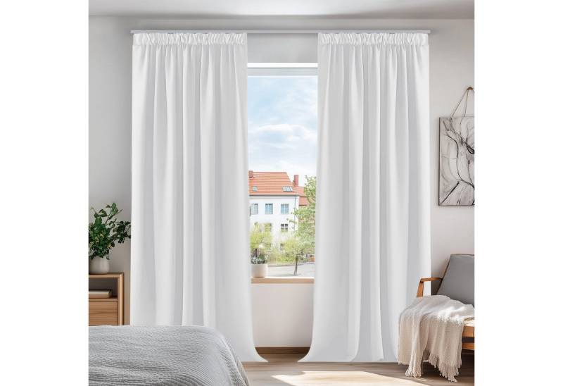 Deconovo Verdunkelungsvorhang Gardinen mit Kräuselband Blickdicht Vorhänge Wohnzimmer 2er Set, Vorhang Verdunkelung Vorhänge Kälteschutz Schlafzimmer Thermovorhang von Deconovo