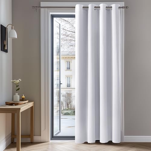 Deconovo Verdunkelungsgardinen mit Ösen Blickdichte Vorhänge Wohnzimmer Dicke Thermogardine Kälteschutz Warm Hitzeschutz, 214x132 cm(HöhexBreite), Silber Grau, 1 Stück von Deconovo