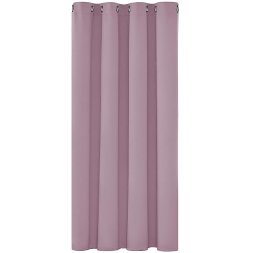Deconovo Verdunkelungsvorhang Ösen Gardinen Wohnzimmer Vorhang Blickdicht Dicke Thermogardine Kälteschutz warm Hitzeschutz, 138x132 cm(HöhexBreite), Hellpink, 1 Stück von Deconovo