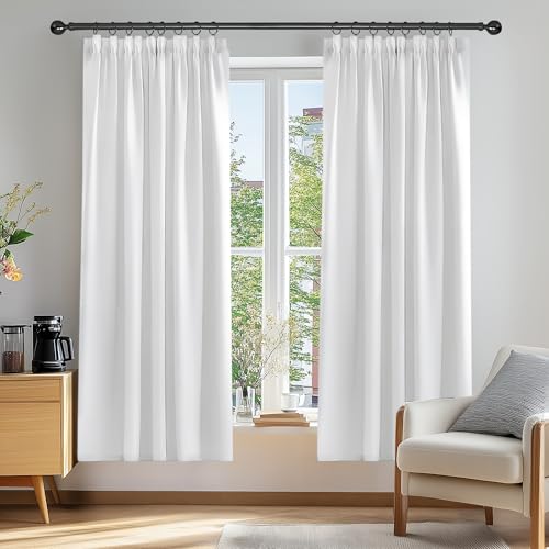 Deconovo Vorhänge Vorhang Blickdicht Dicke Gardine Verdunkelung Thermo gegen Kälte Kinderzimmer, 183x117 cm(HöhexBreite), Silber Grau, 2er Set von Deconovo