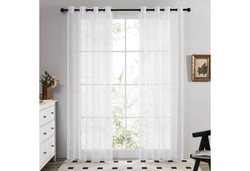 Deconovo Vorhang Transparent Voile Gardinen mit Ösen Wohnzimer Ösenvorhang 2er Set, Luftig Modern Store Dekoschals Schlafzimmer einfarbig pflegeleicht von Deconovo
