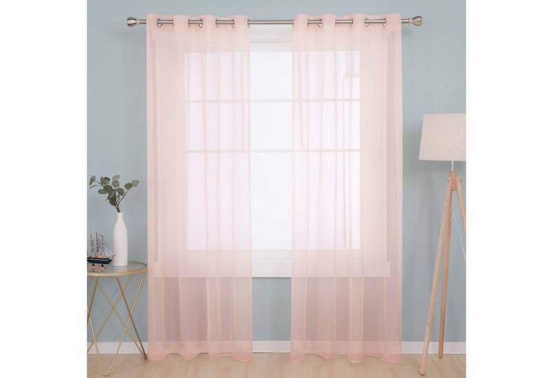 Deconovo Vorhang Transparent Voile Gardinen mit Ösen Wohnzimer Ösenvorhang 2er Set, Luftig Modern Store Dekoschals Schlafzimmer einfarbig pflegeleicht von Deconovo