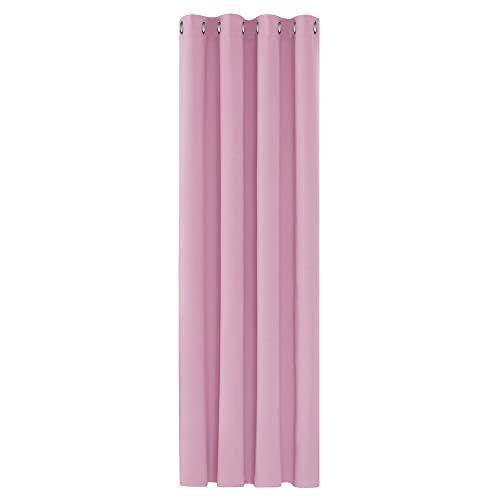 Deconovo Vorhang mit Ösen Verdunkelungsvorhang Thermovorhang Blickdicht Verdunkelungsvorhang, 183x132 cm(HöhexBreite), Rosa, 1 Stück von Deconovo