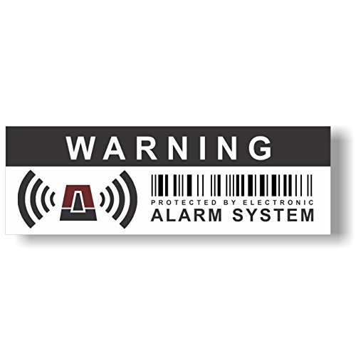 12 Stück Aufkleber Warning - Protected by Electronic Alarm System - 10,5 x 3,5 cm - Hinweis auf Alarmanlage, außenklebend für Fensterscheiben, Haus, Auto, LKW, Baumaschinen. von Decooo.be