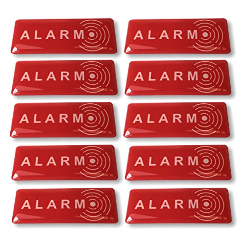 Aufkleber Abschrecken Alarm – Qualität Außen (Regen, UV,...) – 49 x 19 mm - 10 Stück von Decooo.be