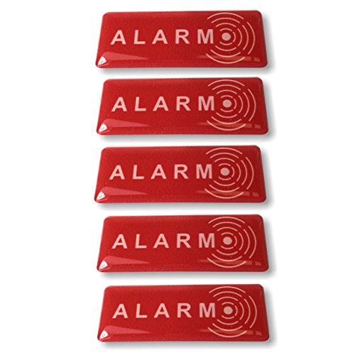Aufkleber Abschrecken Alarm – Qualität Außen (Regen, UV,...) – 49 x 19 mm - 5 Stück von Decooo.be