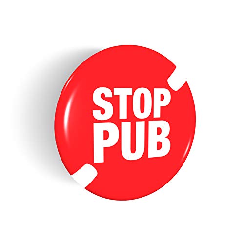 Aufkleber Briefkästen Stop Pub – Qualität Außen (Regen, UV,...) – 3,5 cm - 2 Stück von Decooo.be