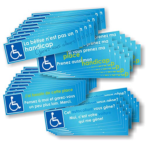 Aufkleberset für Behindertenparkplätze - verschiedene Ausführungen, 60er-Pack (4 x 15 Aufkleber) von Decooo.be