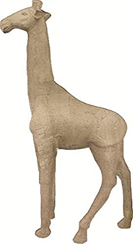 Décopatch XLA01O Träger XL aus Pappmaché, Giraffe in 3D, 80 x 35 x 160 cm, zum Verzieren, Kartonbraun von Decopatch