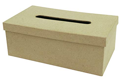 Décopatch AC657O Taschentuchbox M aus Pappmaché, 14 x 25 x 9 cm, zum Verzieren, perfekt für Ihre Wohndeko, kartonbraun von Decopatch