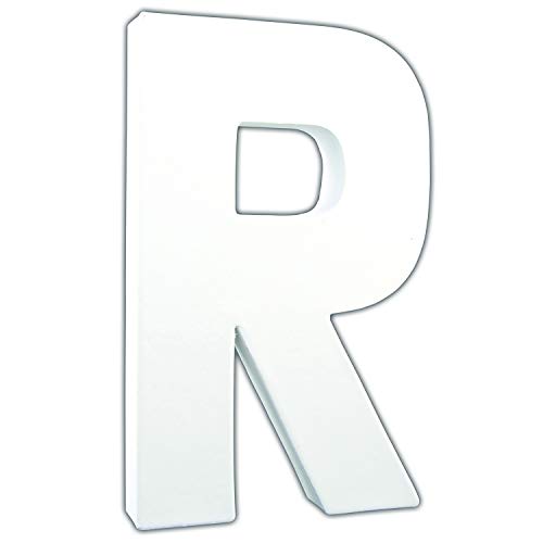Décopatch AC717C Buchstabe "R" aus Pappmaché, 3 x 13 x 20,5 cm, zum Verzieren, perfekt für Ihre Wohndeko, weiß von Decopatch